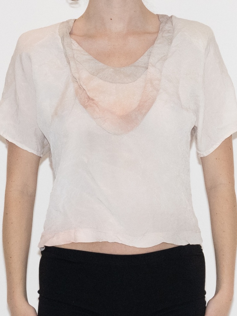 Vintage 80s pink blouse textured size small french club by essey rayon